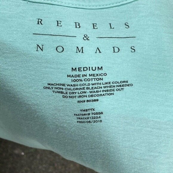Brooklyn Graphic Mint Green T-Shirt By Rebels & Nomads Medium 100% Cotton - Picture 3 of 3